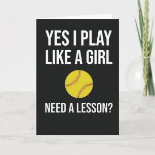 Cartes de softball mignonnes pour joueuses d'équip