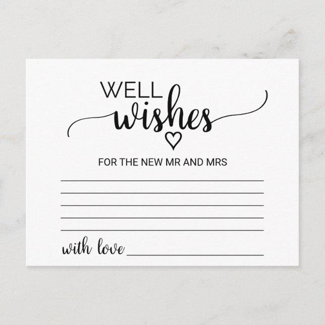 Cartes de souhaits simples de calligraphie noire (Devant)