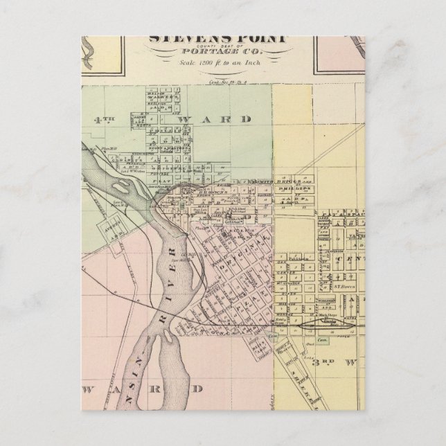 Cartes de Stevens Point, Elroy et Wonewoc (Devant)
