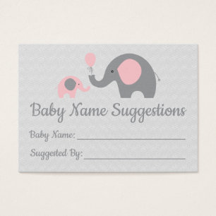 Cartes de suggestion de nom de baby shower