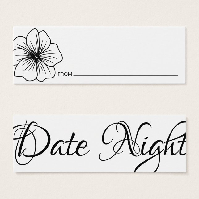 Cartes de suggestions de la nuit de la date (Devant & derrière)