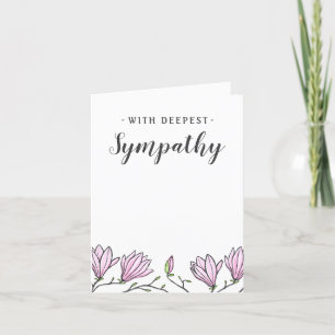 Cartes de Sympathie avec fleurs de magnolia rose