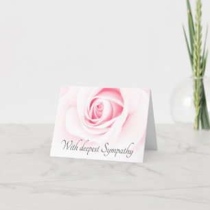 Cartes de sympathie avec une belle rose rose