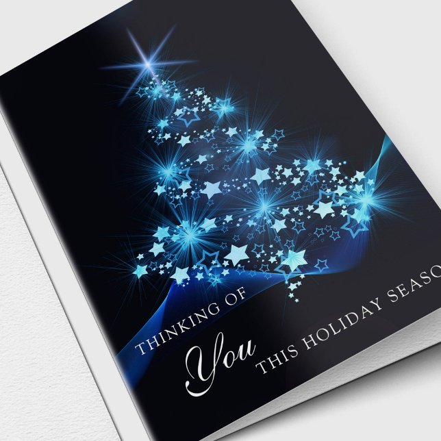 Cartes de Sympathie Noël | Arbre bleu (Blue Tree Sympathy Bereavement Thinking Of You Christmas Card)