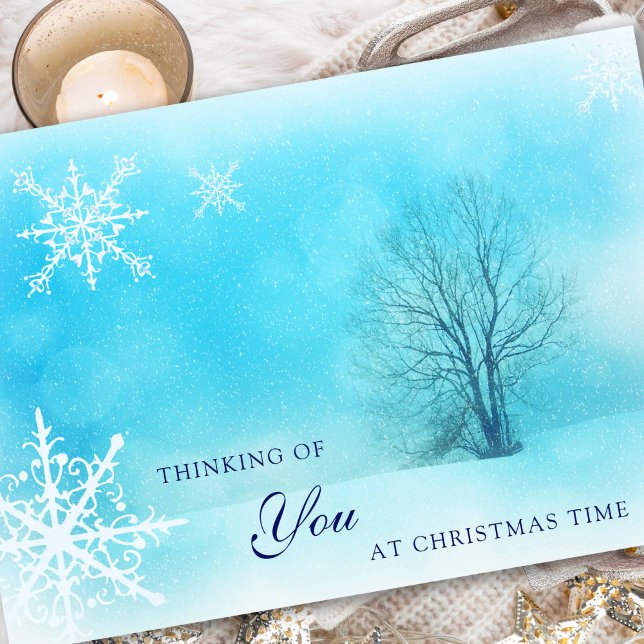 Cartes de Sympathie Noël | Les flocons de neige (Snowflake Thinking of You Christmas Remembrance Card)