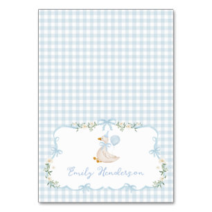 Cartes de table à ballon bleu One Silly Goose