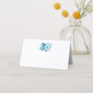 Cartes de table à tenture florale bleue