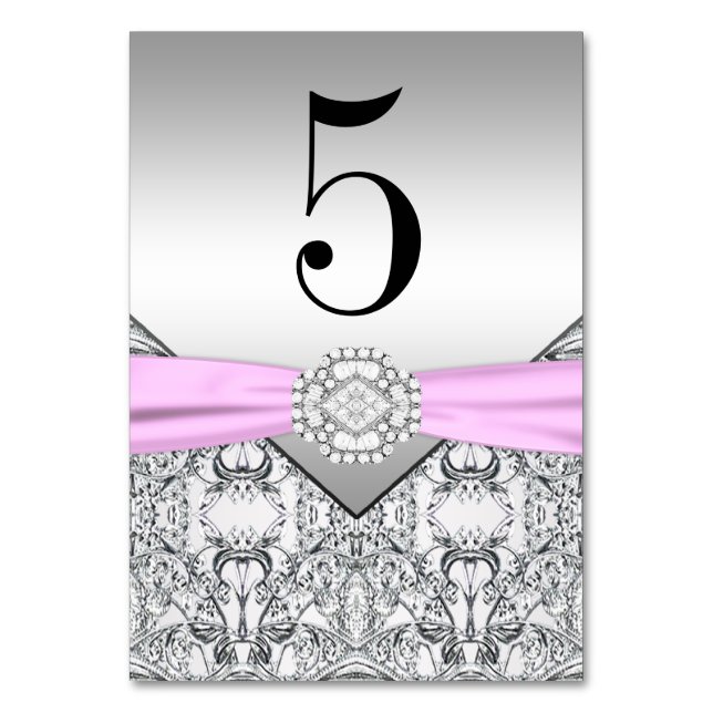 Cartes de table argent et rose (Par défaut)