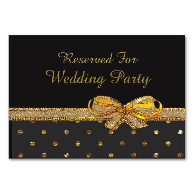 Cartes de table Black and Gold Party ou Mariage (Devant)