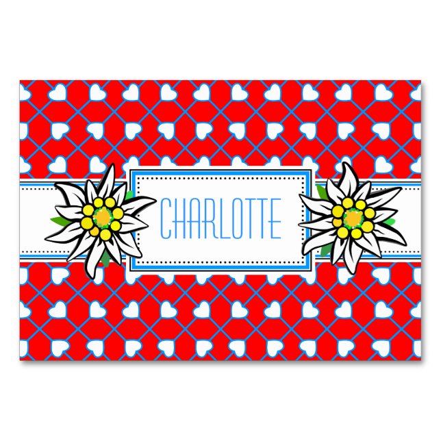 Cartes de table bleu blanc (Devant)