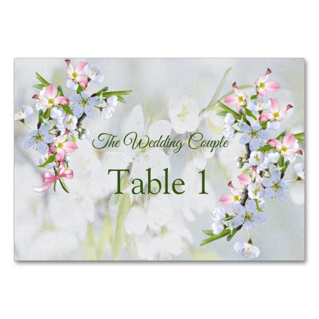 Cartes de table Cerise Blossoms (Devant)