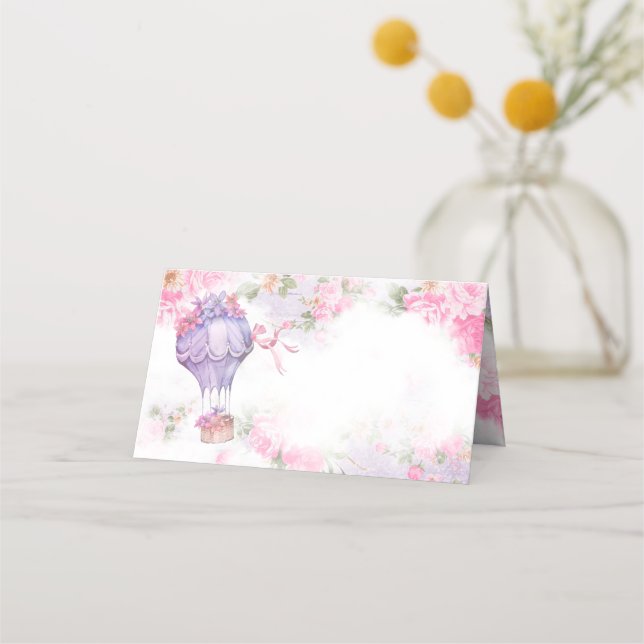 Cartes de table de Baby shower de ballon à air cha (Devant)