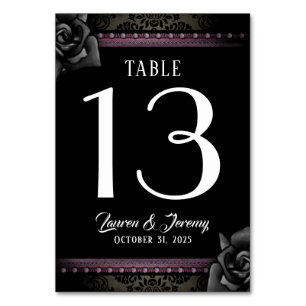 Cartes de table de Mariage à correspondance gothiq