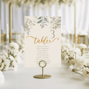 Cartes de table de mariage à l'aquarelle vert émer