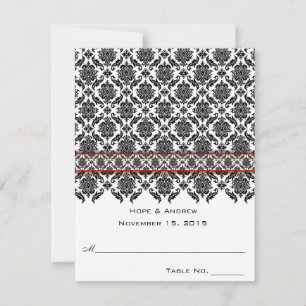 Cartes de table de mariage à marquer et plier soi-