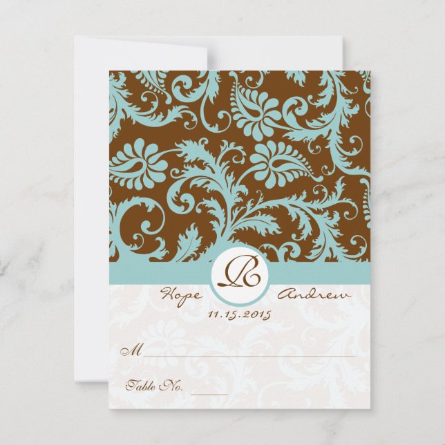 Cartes de table de mariage à monter et plier soi-m (Dos)