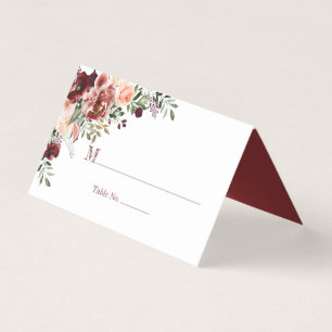 Cartes de table de mariage bohème automnal rustiqu