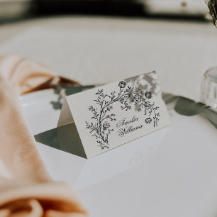 Cartes de table de mariage bohème florales crème n