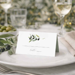 Cartes de Table de Mariage Branche d'Olivier Aquar