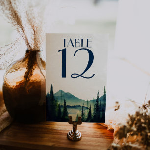 Cartes de table de mariage camping