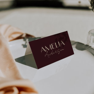 Cartes de table de mariage élégantes couleur or et