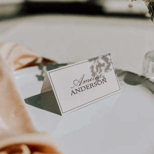 Cartes de table de mariage en brun chocolat Old Mo