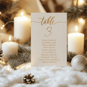 Cartes de Table de Mariage en Or Luxe Plan de Tabl