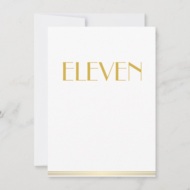 Cartes de table de mariage Gold et Blanc Great Gat (Devant)