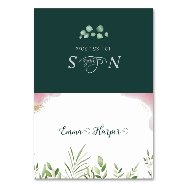 Cartes de Table de Mariage Imprimables en Feuillag (Par défaut)