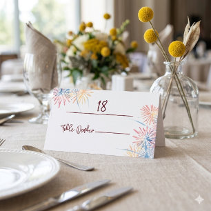 Cartes de table de mariage minimaliste 4 juillet