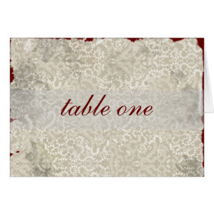 Cartes de table de réception mariage damassé, Roug