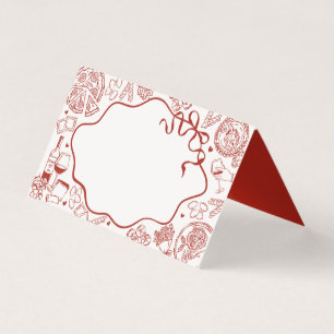 Cartes de table décoratives pour pâtes italiennes