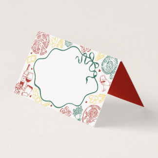 Cartes de table décoratives pour pâtes italiennes