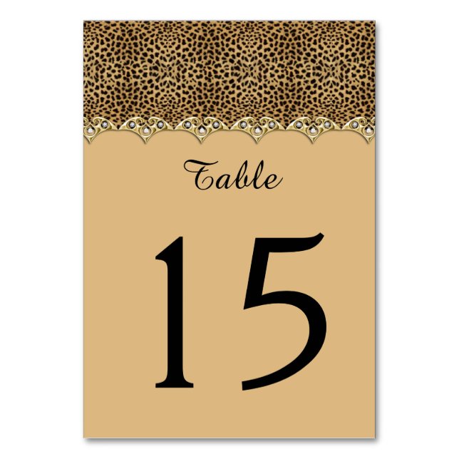 Cartes de table Empreintes de léopard Gold et Diam (Par défaut)