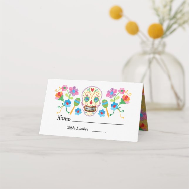 Cartes de table Gold Foil Floral Sugar (Devant)