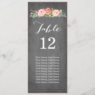 Cartes de table individuelles Rose Garden Chalkboa