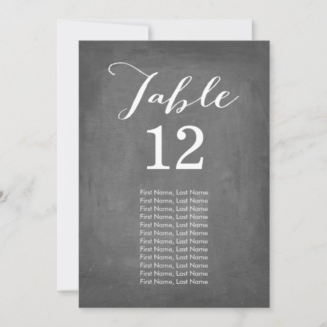 Cartes de table individuelles tableau noir (Devant)