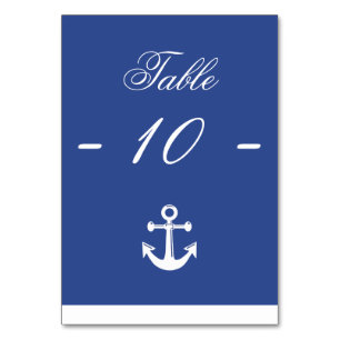 Cartes de table Mariage bleu marine