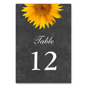 Cartes de table Mariage vintage Sunflower Chalkboa