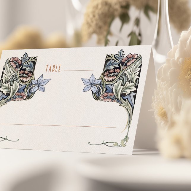 Cartes de table Mariages Bleues Morris (Créateur téléchargé)