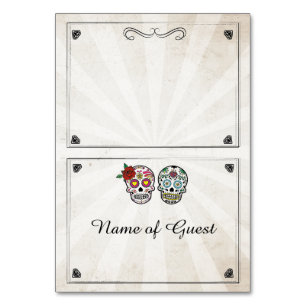 Cartes De Table Nom Du Crâne De Sucre Mariage Invi