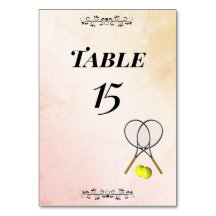 Cartes de table numérotées de tennis de table