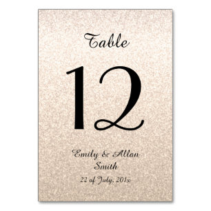 Cartes de table personnalisées avec numéro