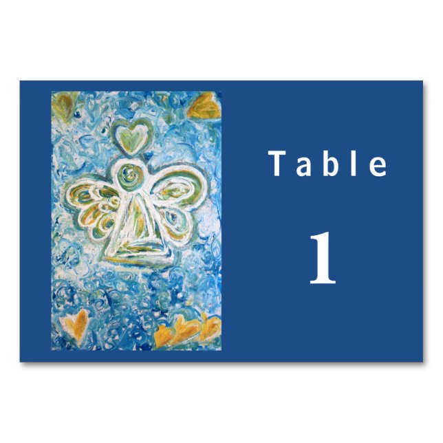 Cartes de table personnalisées Golden Blue Inspire (Dos)