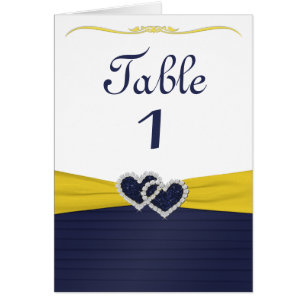 Cartes de table Plats Bleus et Coeurs Diamants