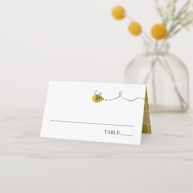 Cartes de table pour Baby Shower Abeille (Devant)