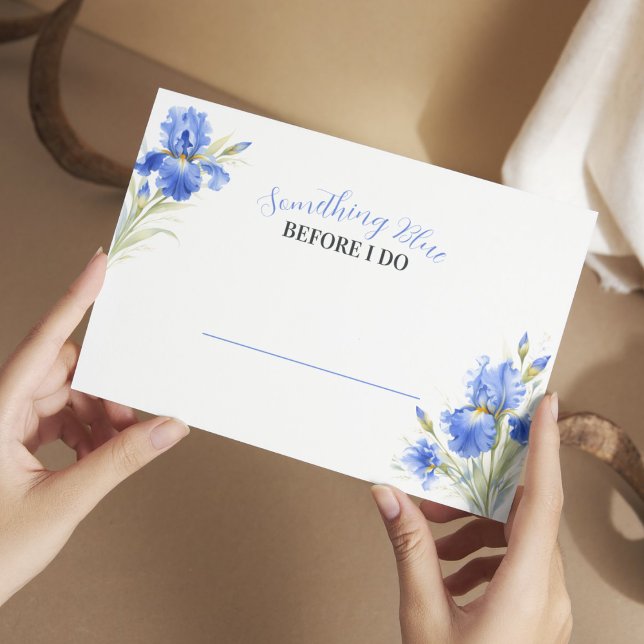Cartes de table pour Baby Shower Iris Bleu Somethi (Blue Iris Something Blue Bridal Shower Place Cards
)