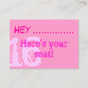 Cartes de table pour fête Sweet 16 rose joli