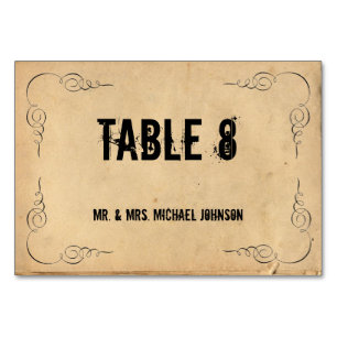 Cartes de table pour invités en papier marron grun