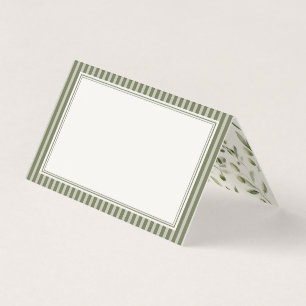 Cartes de table rayées Old Money Martini olive
